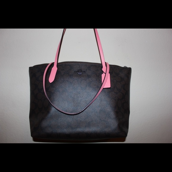 Brown and Pink Coach purse - Picture 7 of 8